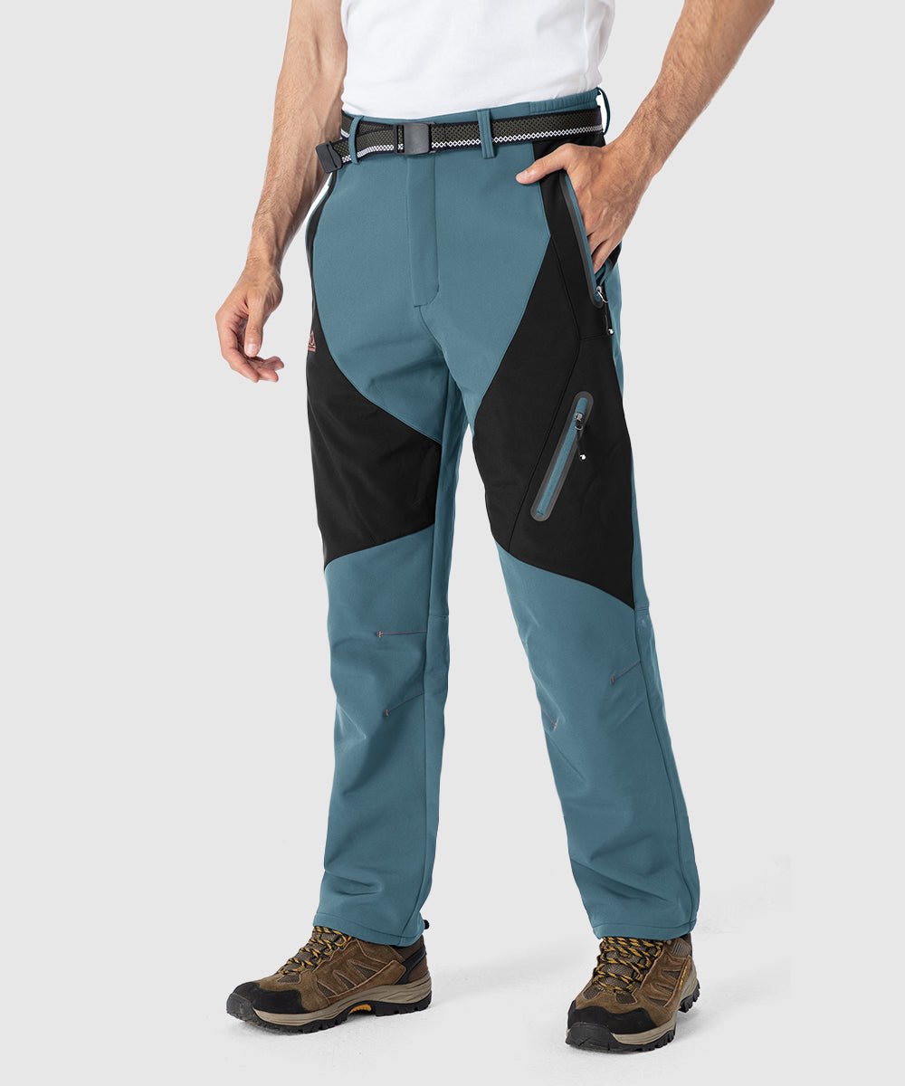 Men's Insulated Water Resistant Warm Fleece Lined Ski Pants - TBMPOY