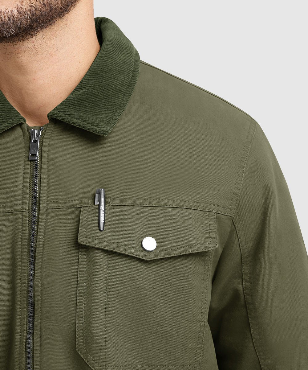 Men's Warm Corduroy Lapel Work Jacket - TBMPOY