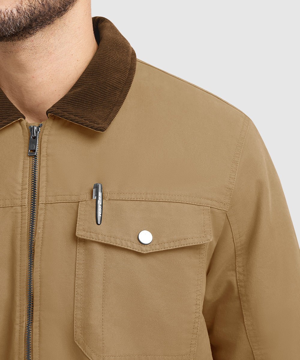 Men's Warm Corduroy Lapel Work Jacket - TBMPOY