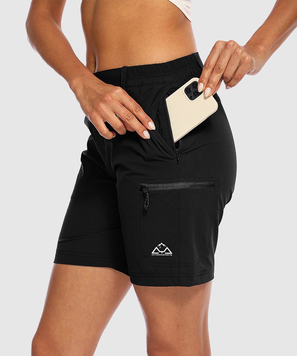 Women's Quick Dry Lightweight Stretchy Cargo Shorts--Plus - TBMPOY