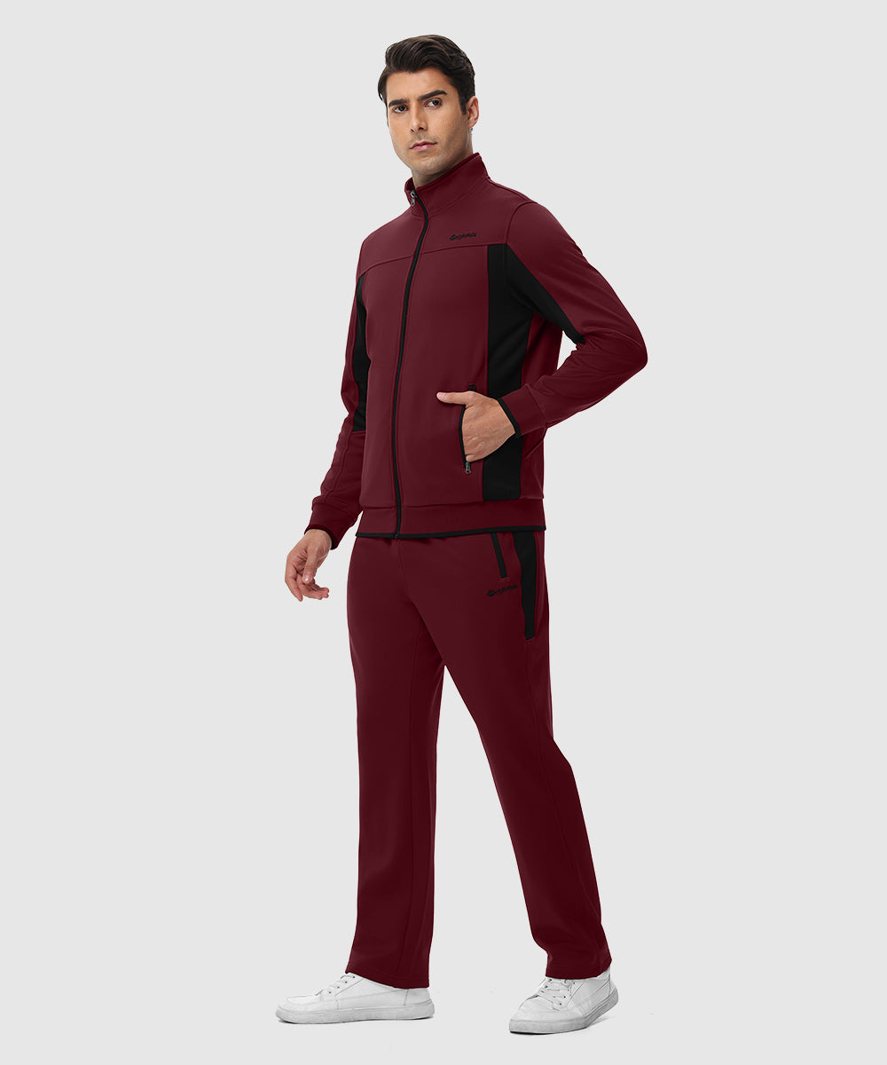 Men's Fleece Athletic Casual Full Zip Suit - TBMPOY