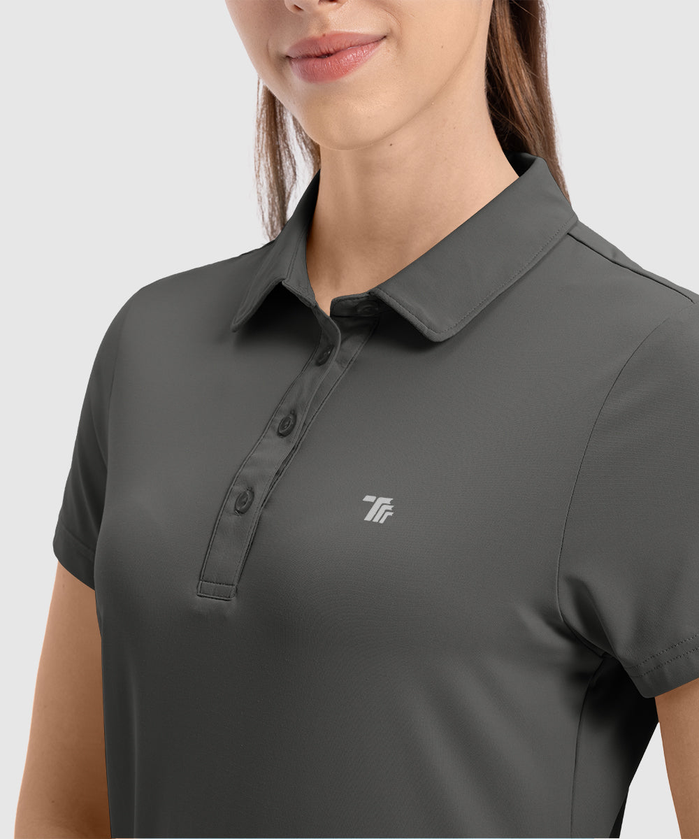 Women's 4 - Button Quick Dry Polo Shirts - TBMPOY