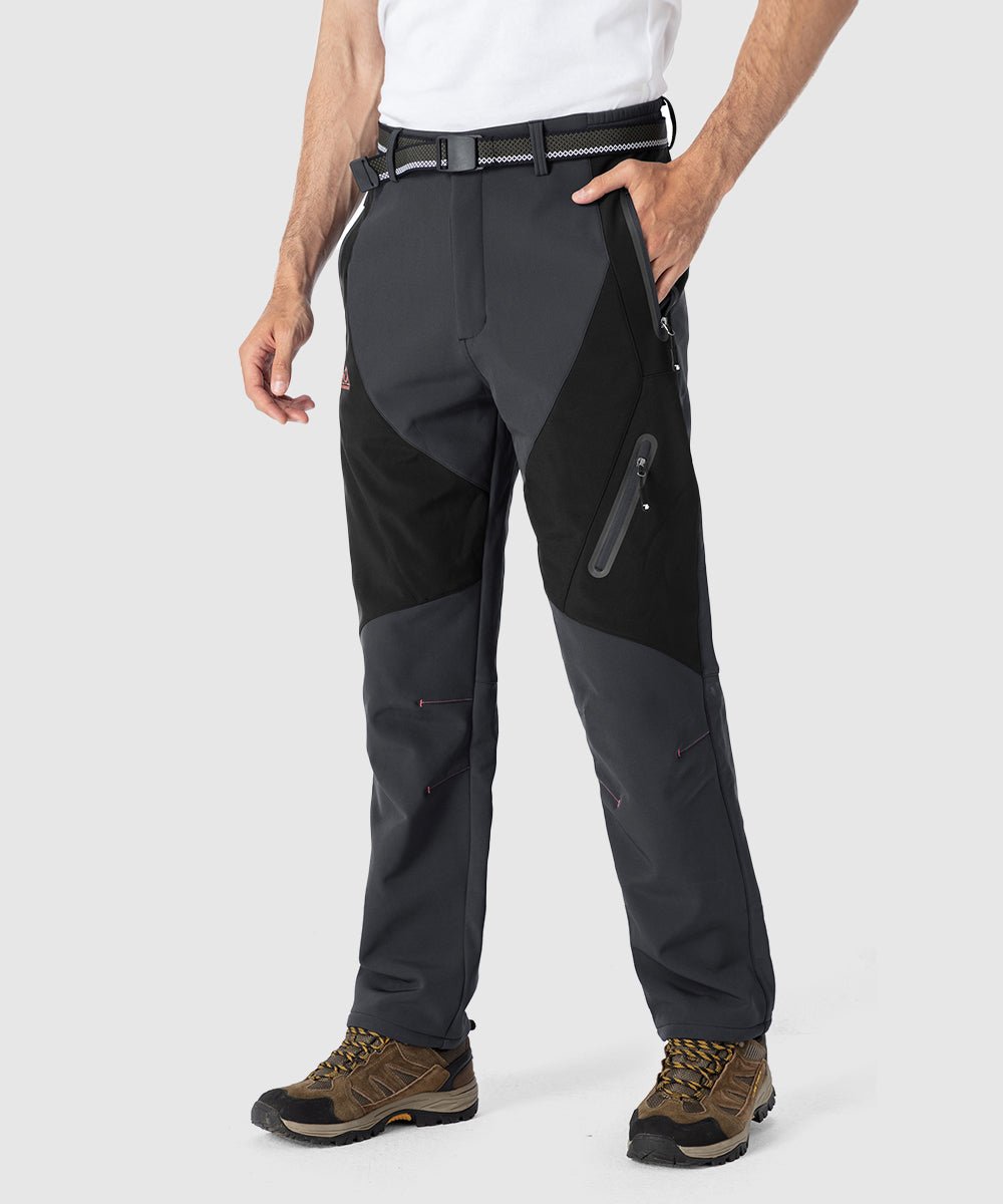Men's Insulated Water Resistant Warm Fleece Lined Ski Pants - TBMPOY