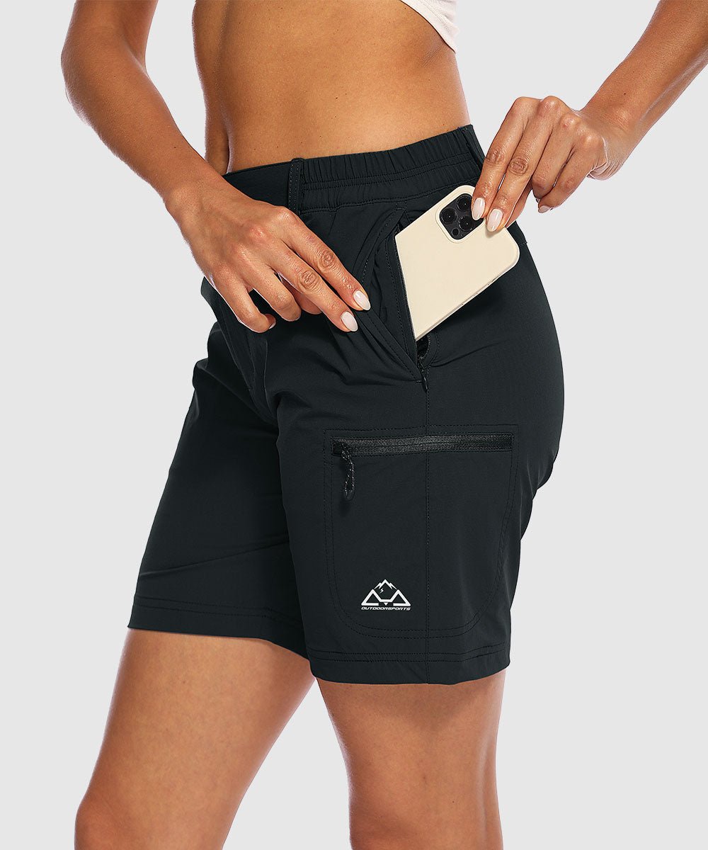 Women's Quick Dry Lightweight Stretchy Cargo Shorts--Plus - TBMPOY