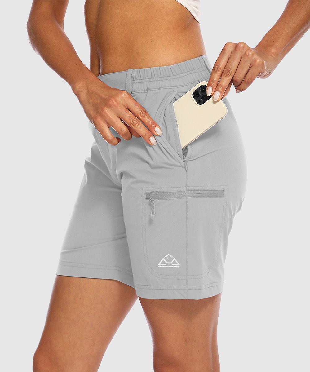 Women's Quick Dry Lightweight Stretchy Cargo Shorts--Plus - TBMPOY