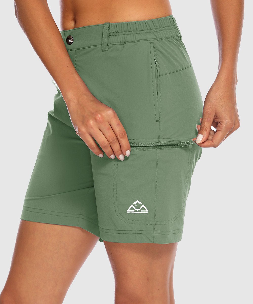 Women's Quick Dry Lightweight Stretchy Cargo Shorts--Plus - TBMPOY