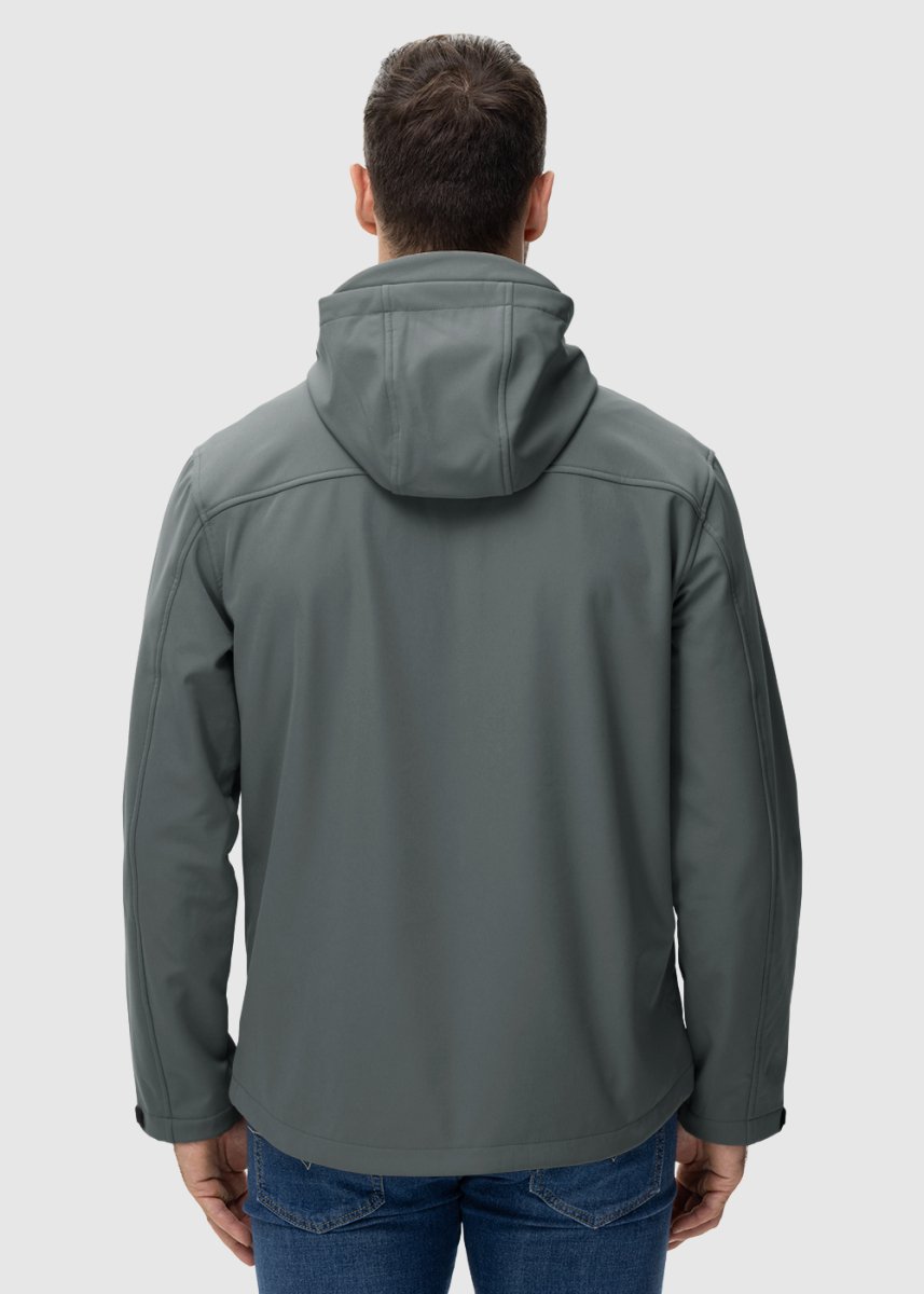 Men's Water - Resistant Softshell Fleece Lined Hooded Jacket - TBMPOY