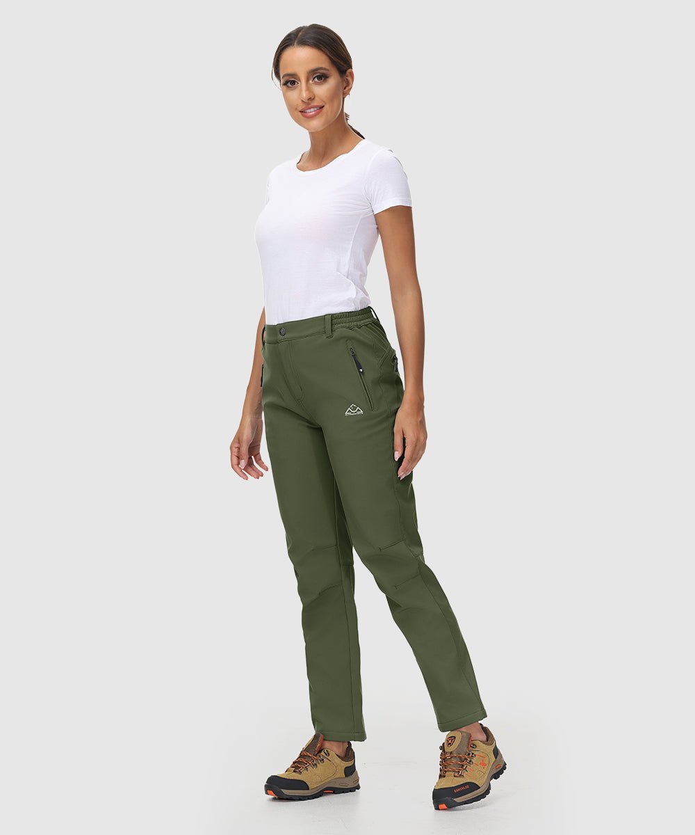 Women's Water Resistant Softshell Fleece Pants - TBMPOY