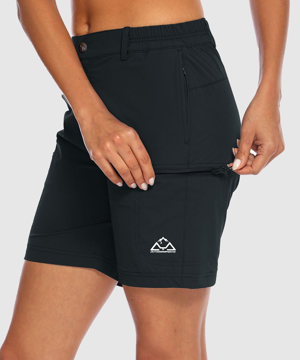 Women's Quick Dry Lightweight Stretchy Cargo Shorts--Plus - TBMPOY