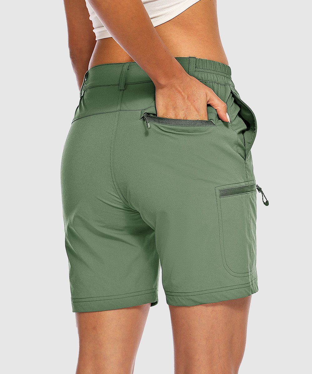 Women's Quick Dry Lightweight Stretchy Cargo Shorts--Plus - TBMPOY