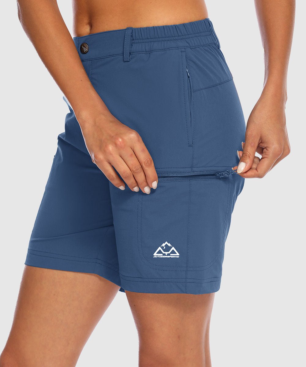 Women's Quick Dry Lightweight Stretchy Cargo Shorts--Plus - TBMPOY