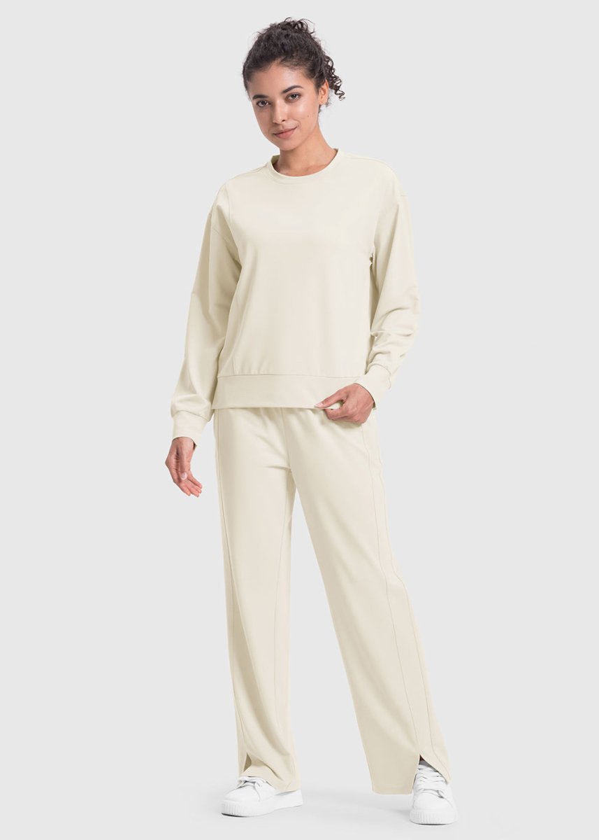 Women's Pullover and Wide Leg Pants Lounge Sets - TBMPOY