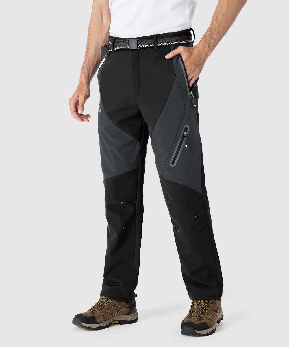 Men's Insulated Water Resistant Warm Fleece Lined Ski Pants - TBMPOY