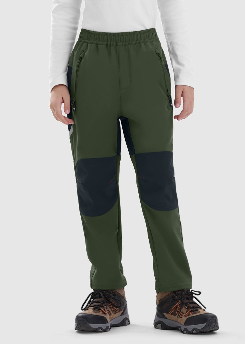 Boys' Outdoor Water Resistant Fleece - Lined Softshell Pants - TBMPOY