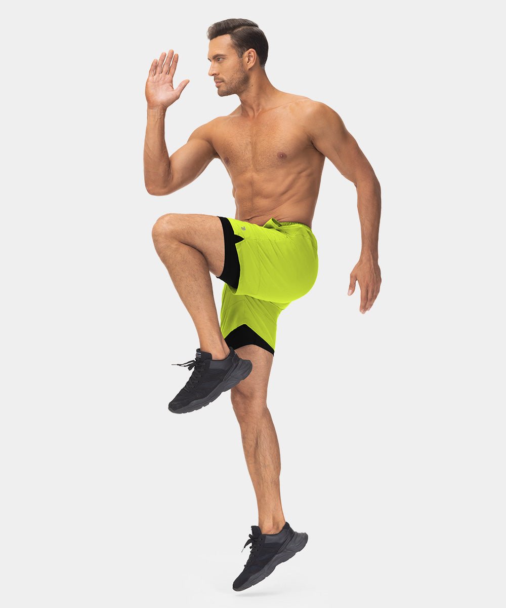 Men's 2 in 1 Athletic Running Gym Compression Shorts - TBMPOY