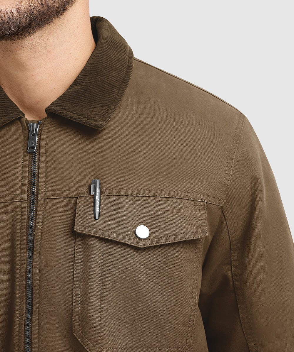Men's Warm Corduroy Lapel Work Jacket - TBMPOY