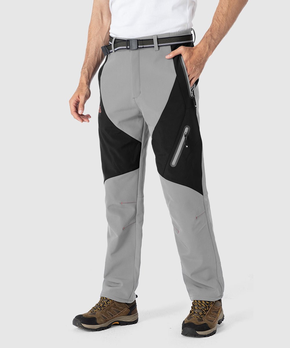 Men's Insulated Water Resistant Warm Fleece Lined Ski Pants - TBMPOY