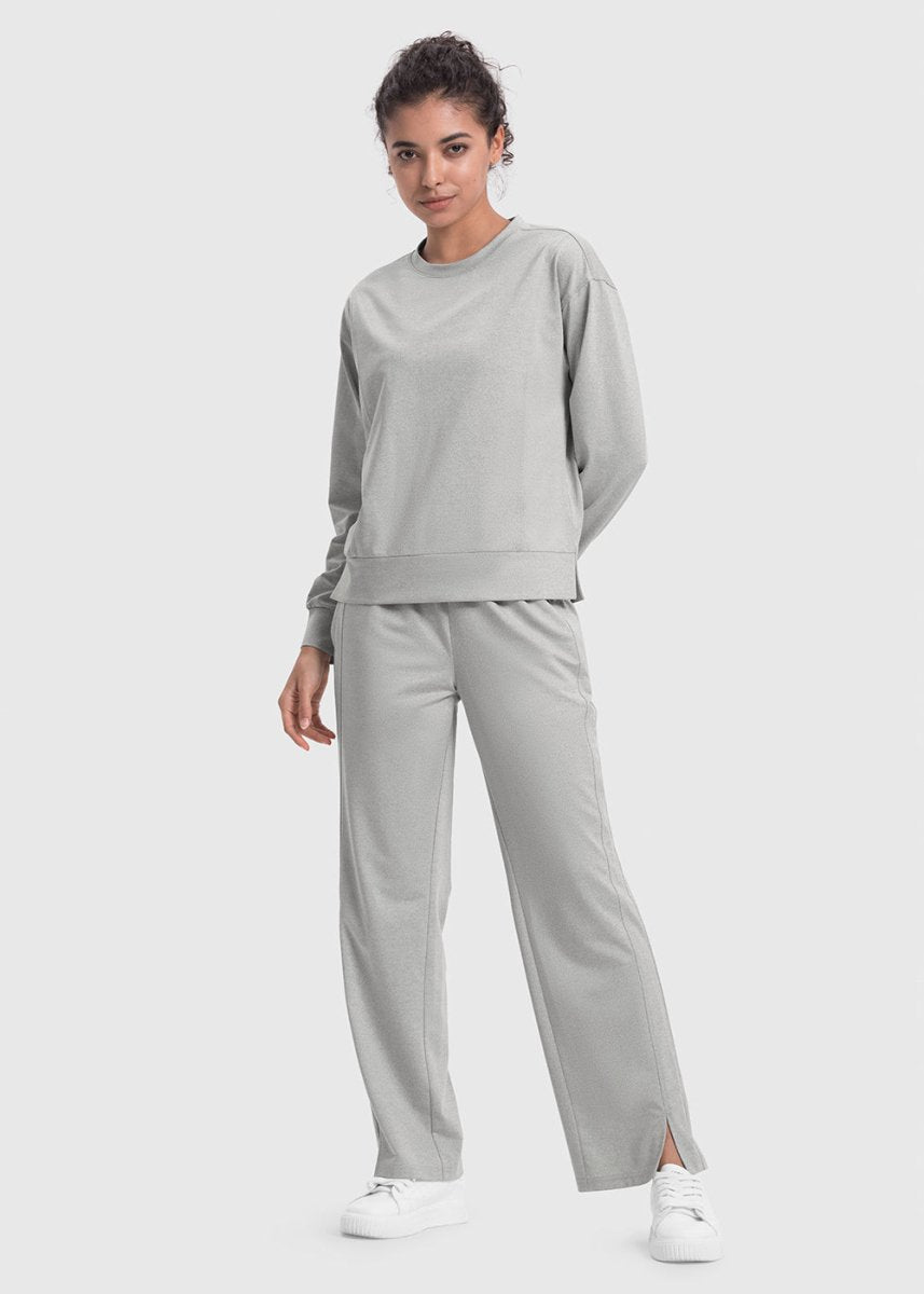 Women's Pullover and Wide Leg Pants Lounge Sets - TBMPOY