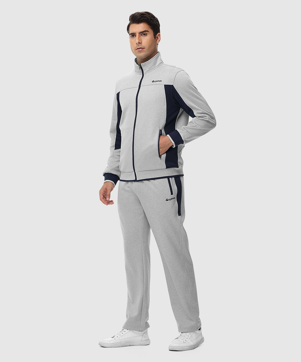 Men's Fleece Athletic Casual Full Zip Suit - TBMPOY