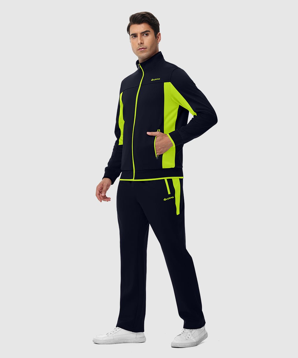 Men's Fleece Athletic Casual Full Zip Suit - TBMPOY