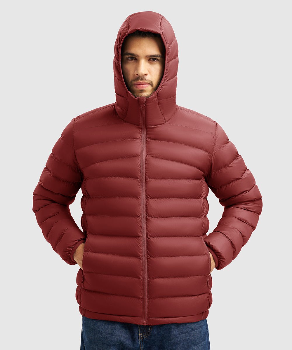 Men's Lightweight Puffer Hooded Jacket - TBMPOY