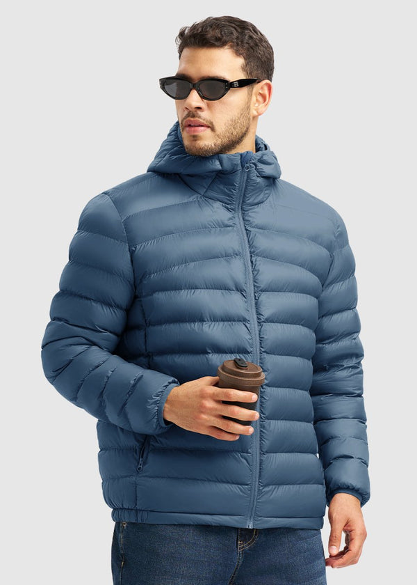 Men's Lightweight Puffer Hooded Jacket