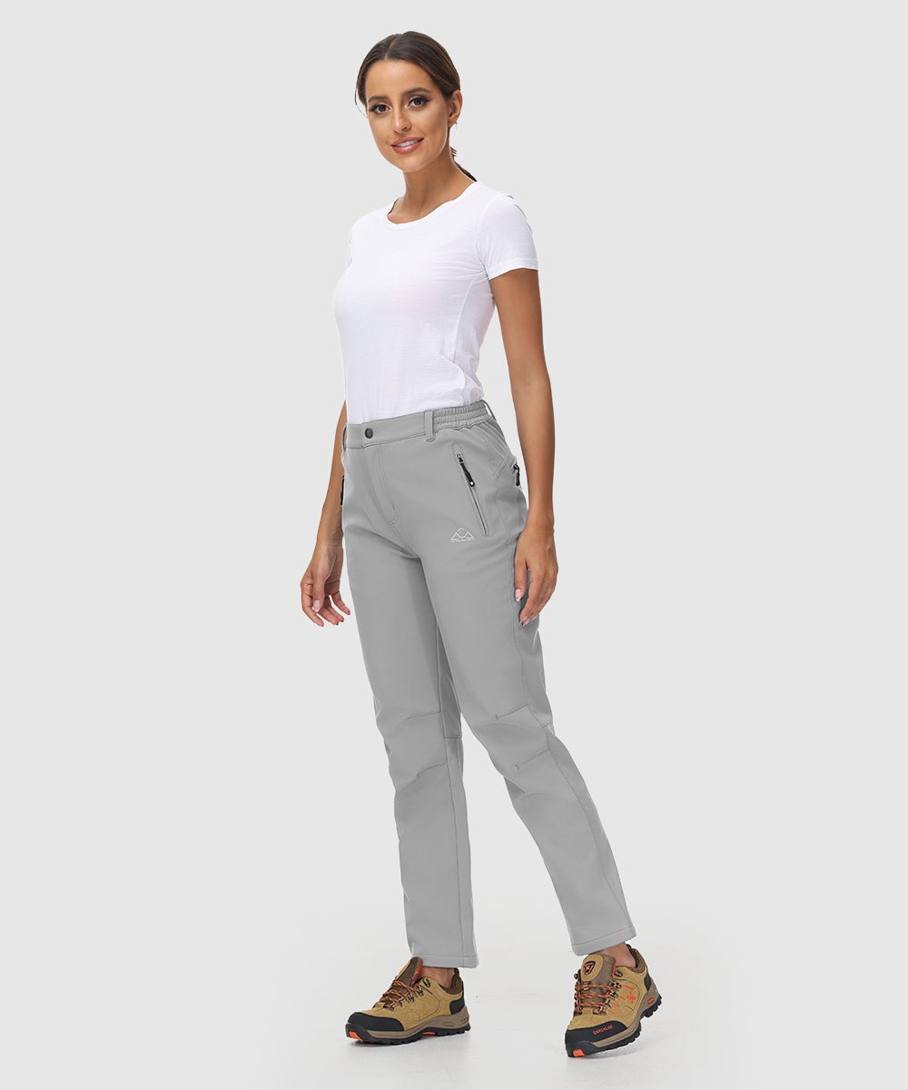 Women's Water Resistant Softshell Fleece Pants - TBMPOY