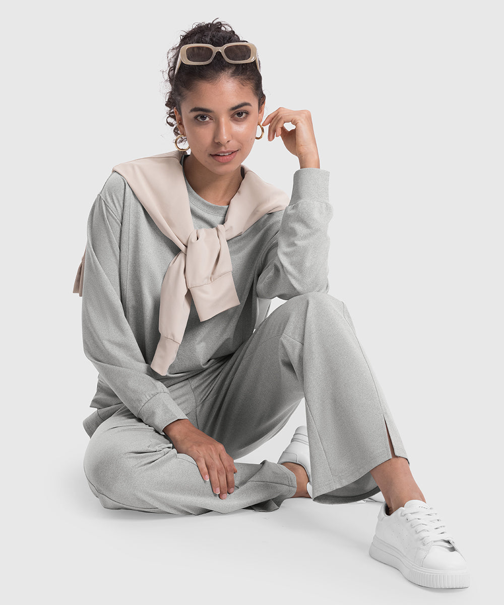 Women's Pullover and Wide Leg Pants Lounge Sets - TBMPOY