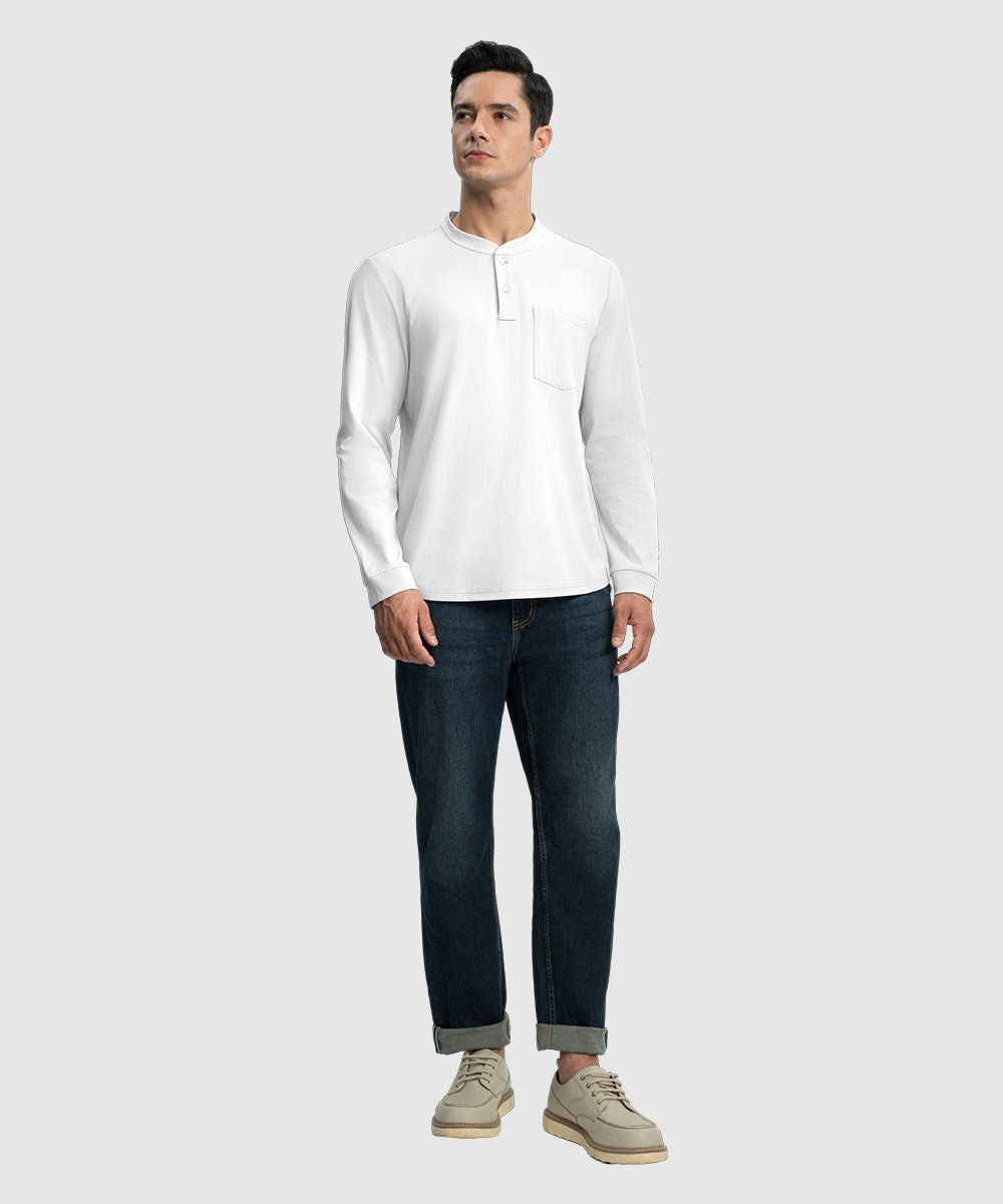 Men's Outdoor Work Slim Fit Basic Henley Shirt - TBMPOY