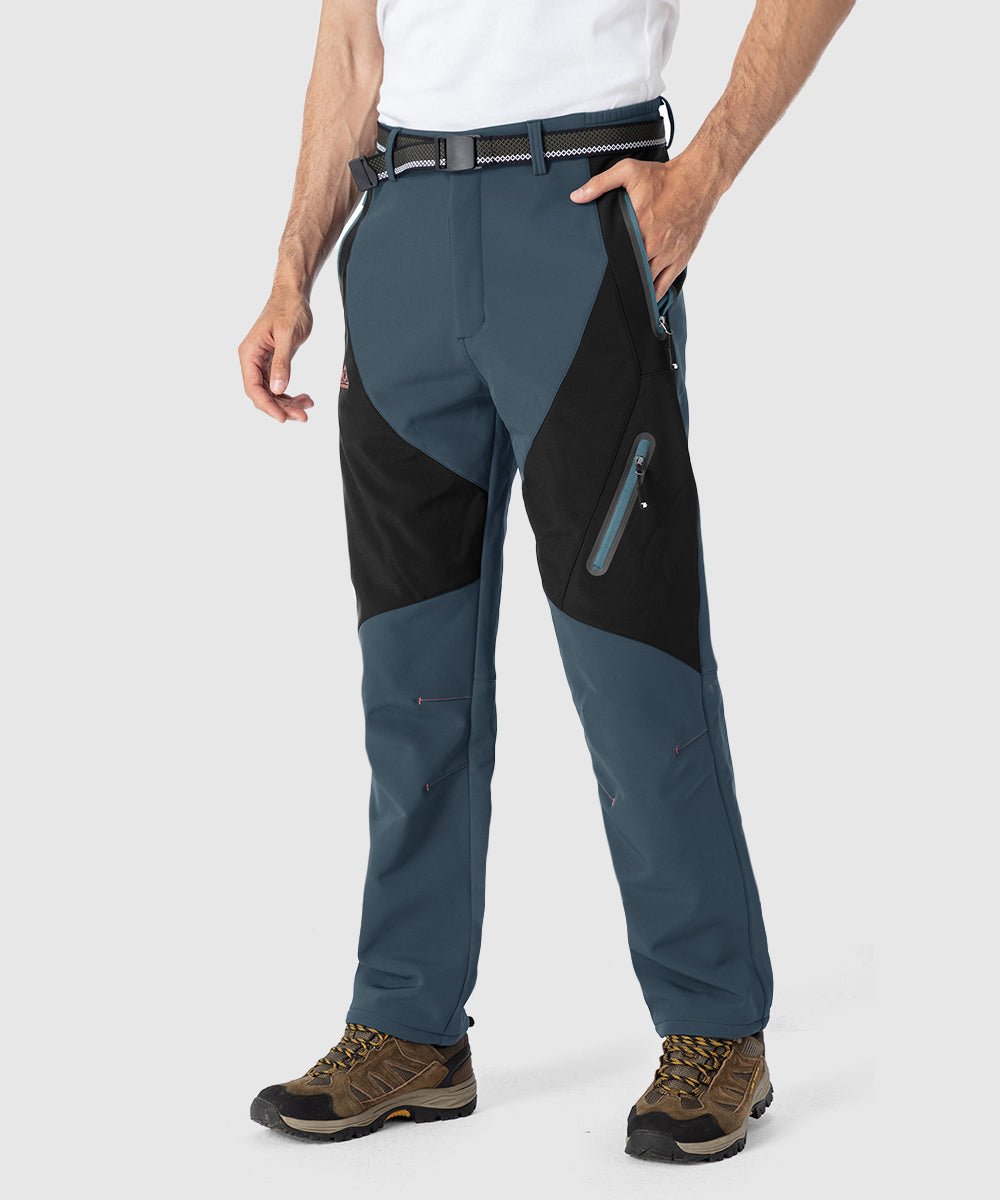 Men's Insulated Water Resistant Warm Fleece Lined Ski Pants - TBMPOY