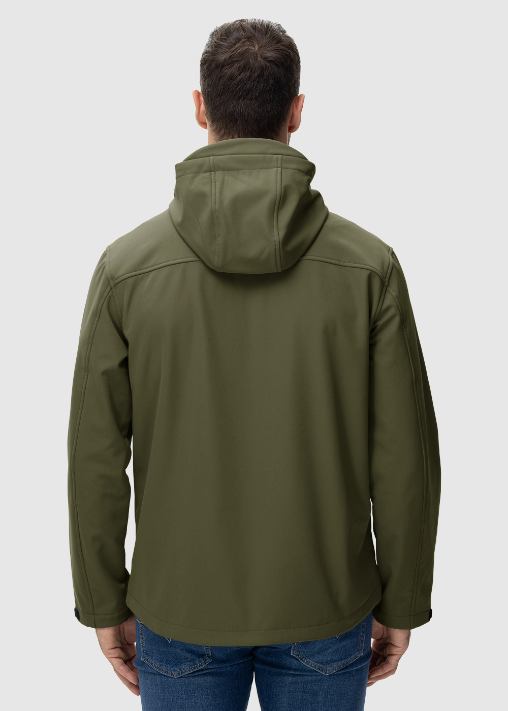 Men's Water - Resistant Softshell Fleece Lined Hooded Jacket - TBMPOY