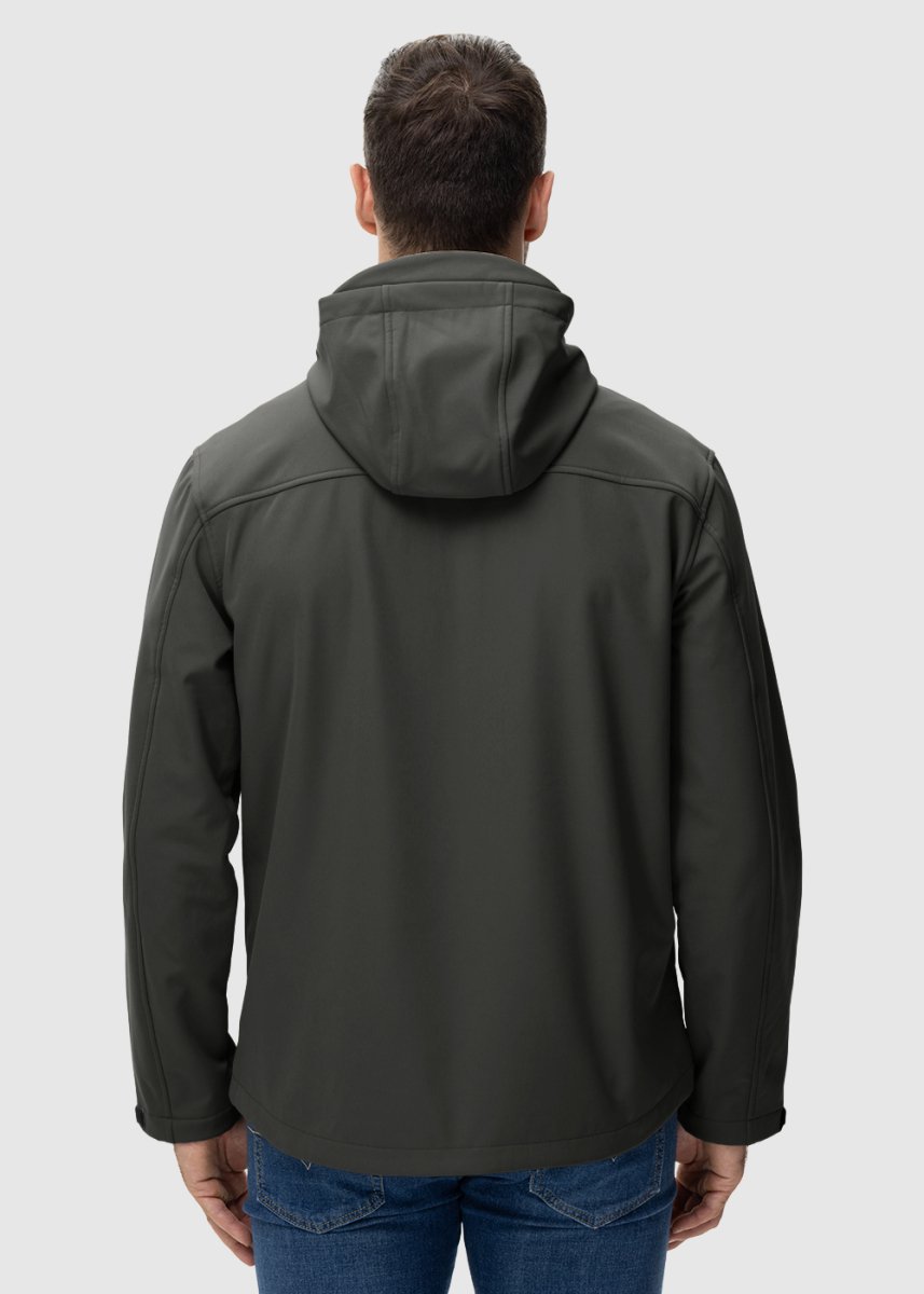 Men's Water - Resistant Softshell Fleece Lined Hooded Jacket - TBMPOY