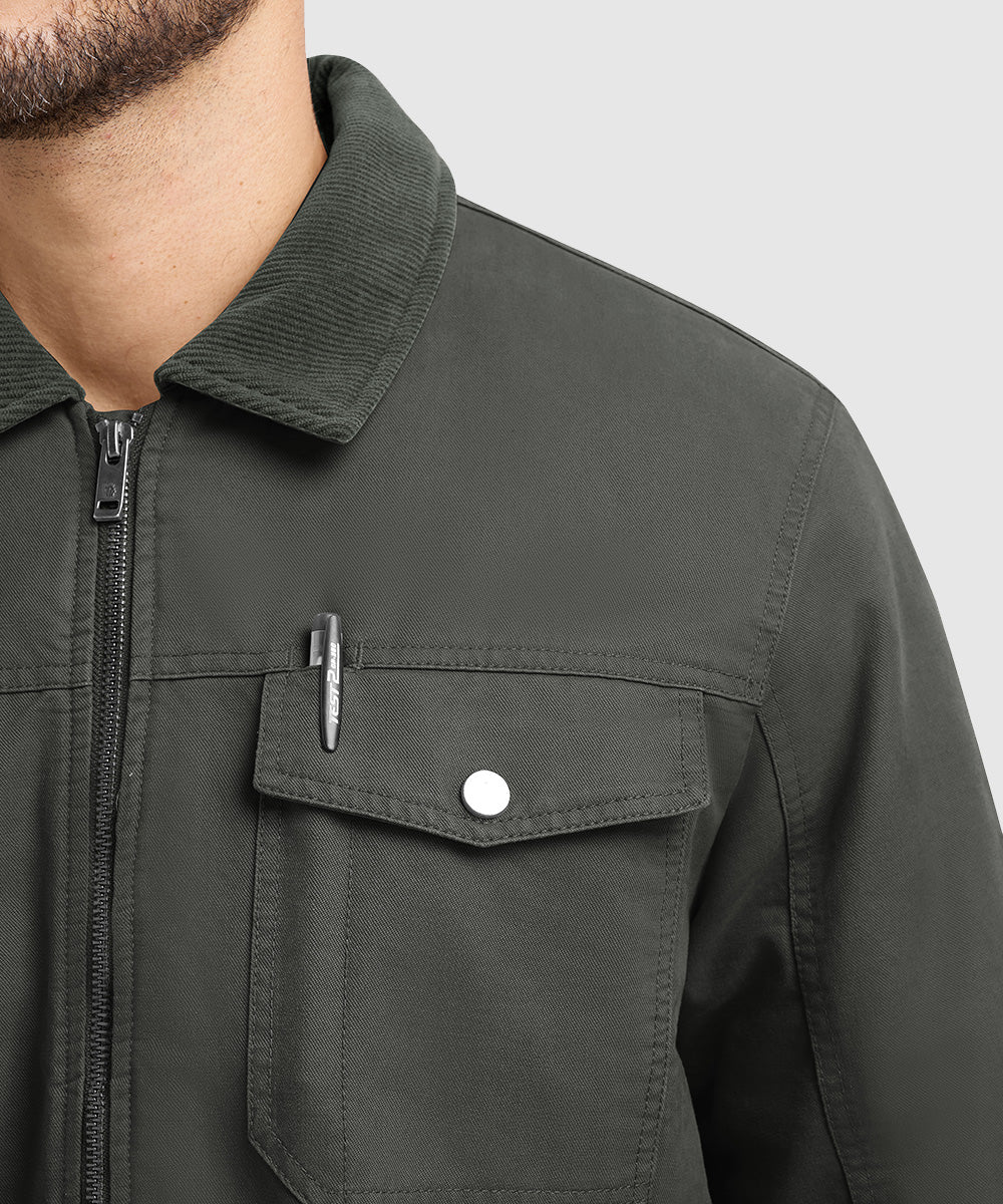 Men's Warm Corduroy Lapel Work Jacket - TBMPOY