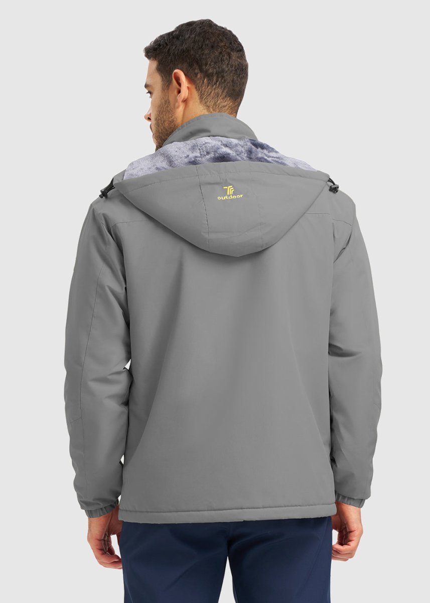 Men's Water Resistant Skiing Windbreaker Hooded Jacket - TBMPOY