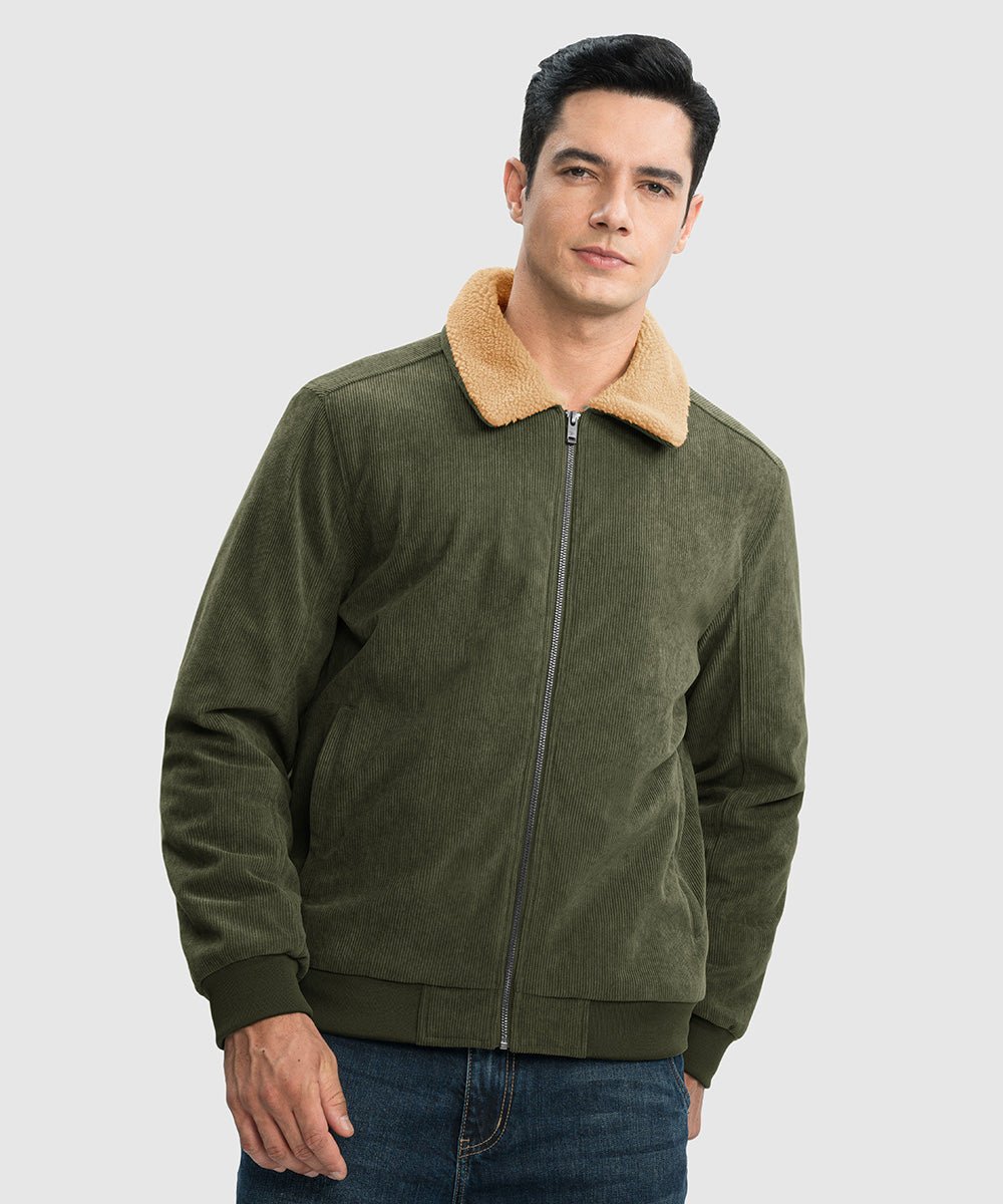 Men's Sherpa Lined Corduroy Trucker Jacket - TBMPOY