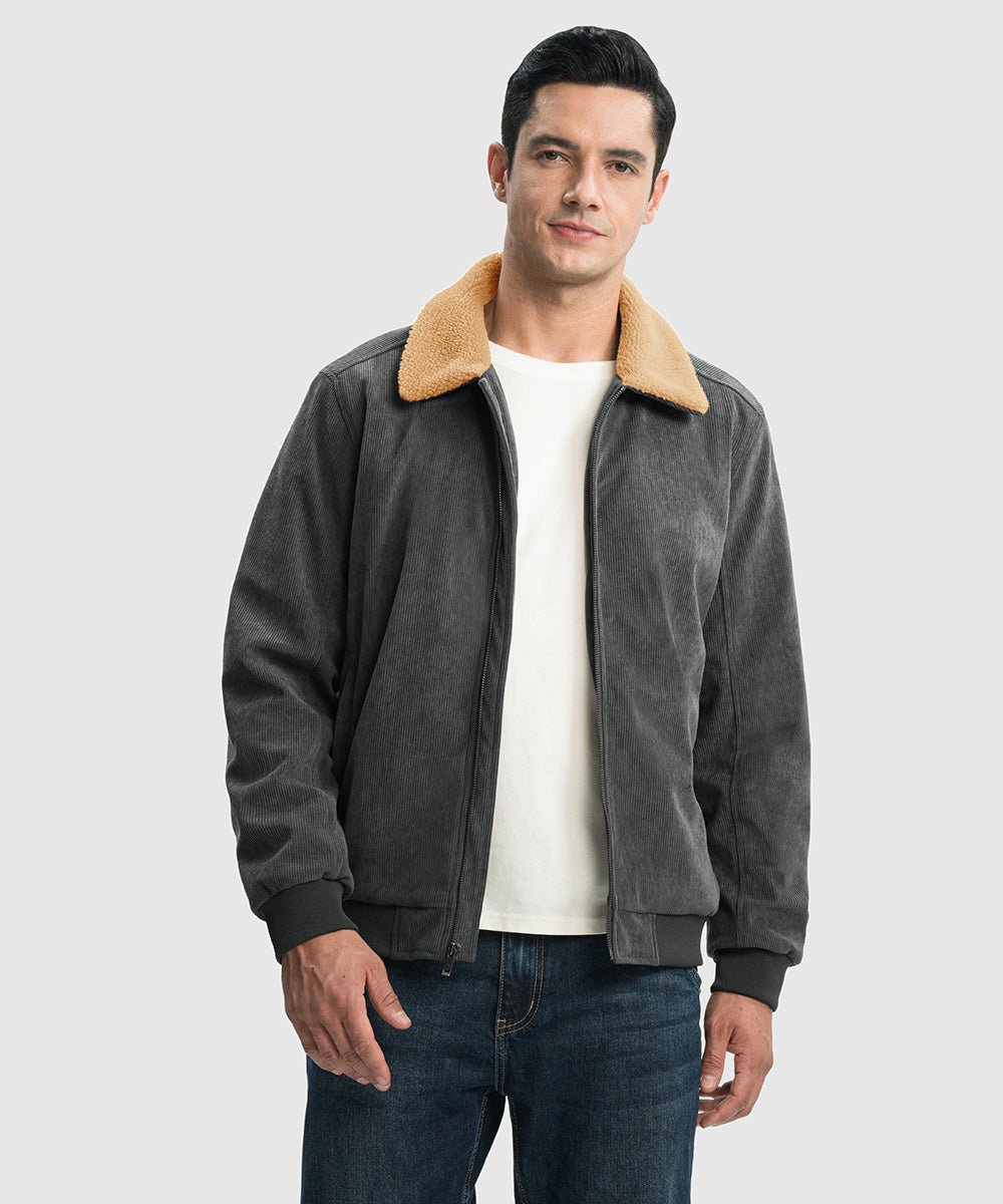 Men's Sherpa Lined Corduroy Trucker Jacket - TBMPOY