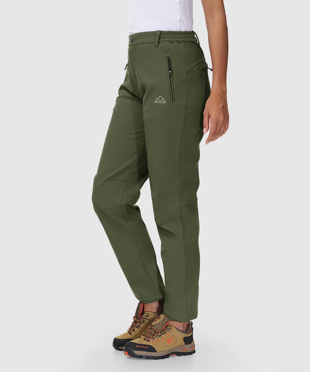 Women's Water Resistant Softshell Fleece Pants - TBMPOY