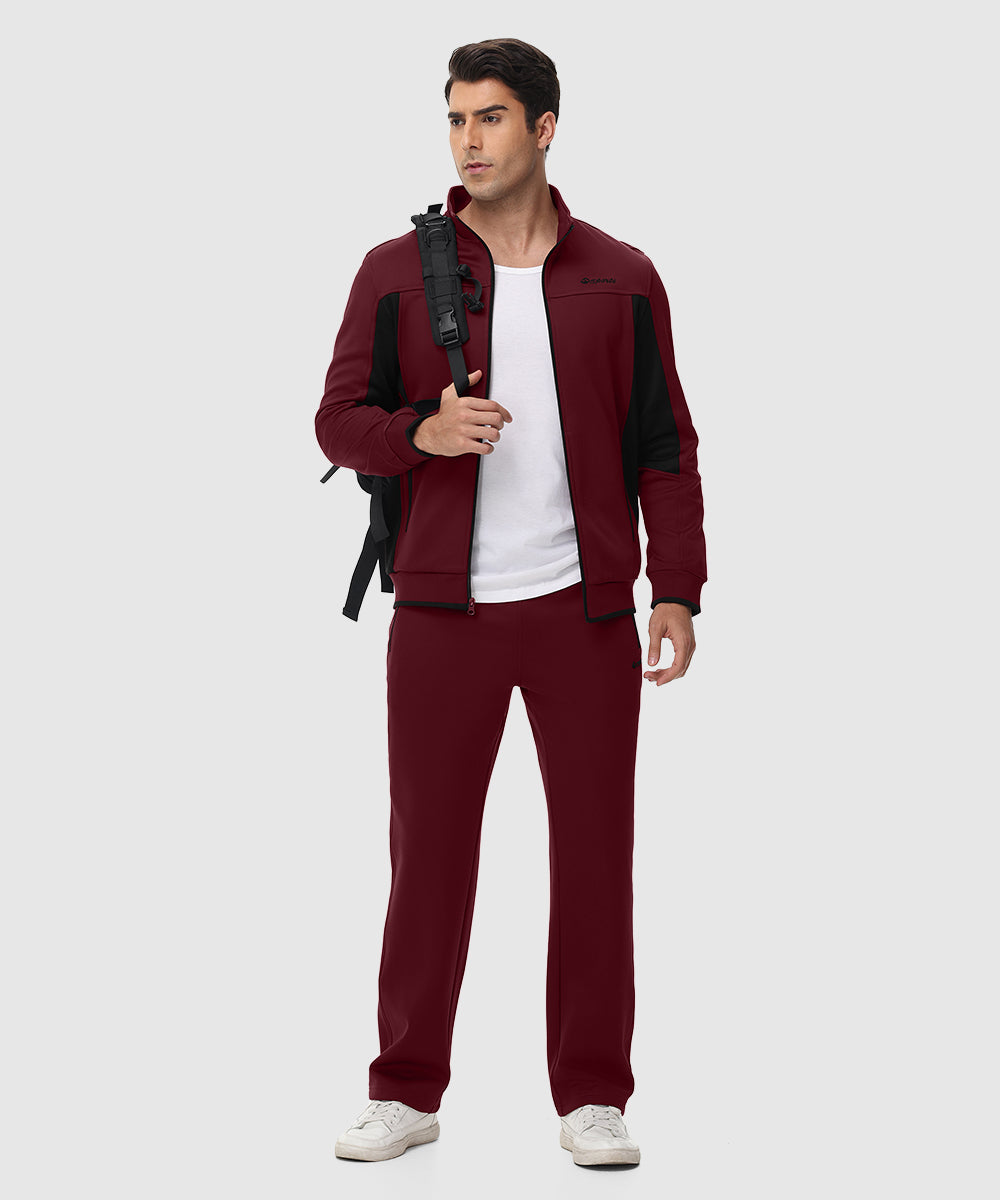 Men's Fleece Athletic Casual Full Zip Suit - TBMPOY