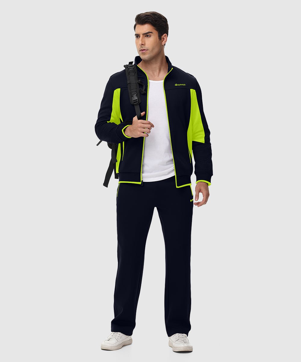 Men's Fleece Athletic Casual Full Zip Suit - TBMPOY