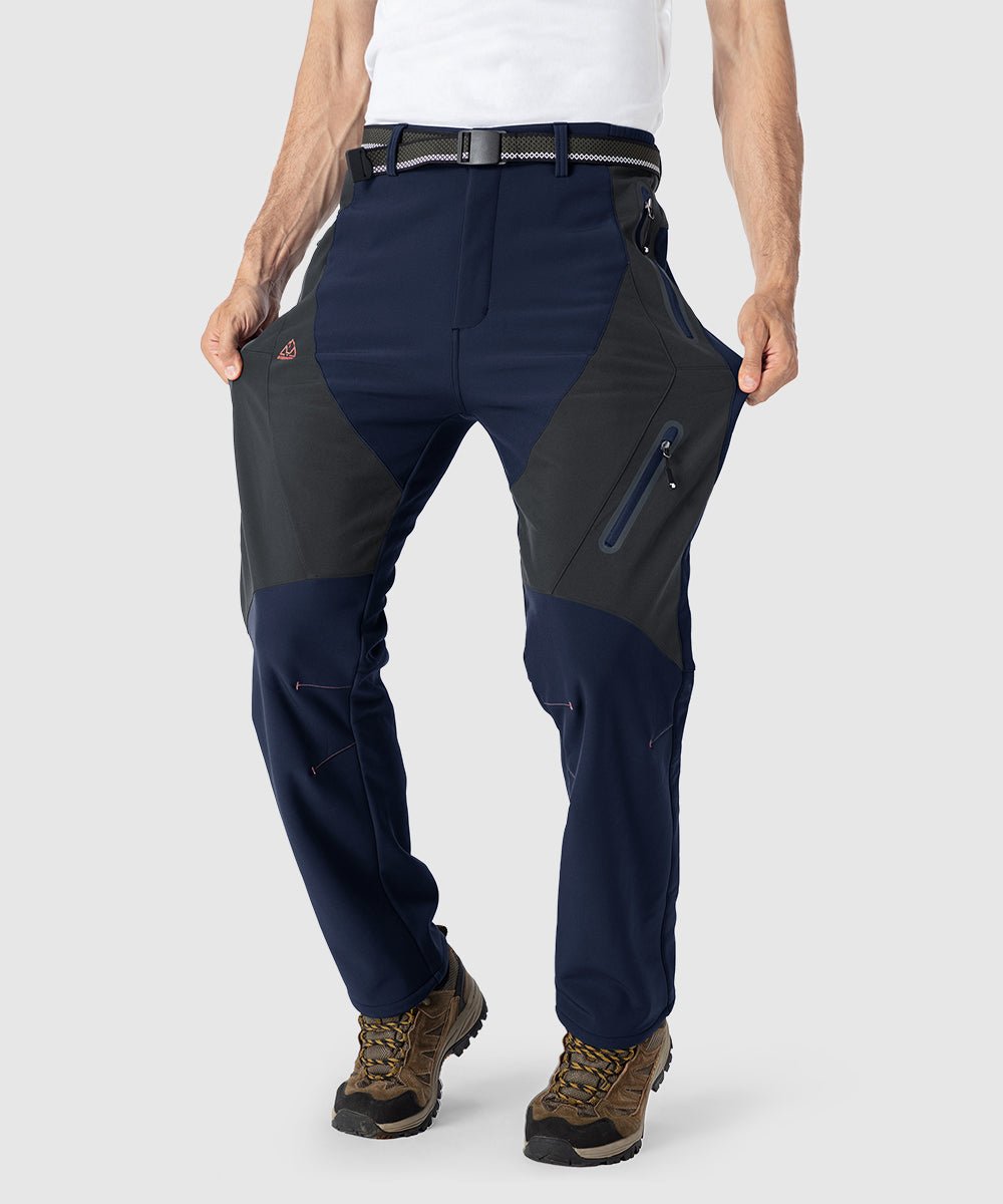 Men's Insulated Water Resistant Warm Fleece Lined Ski Pants - TBMPOY