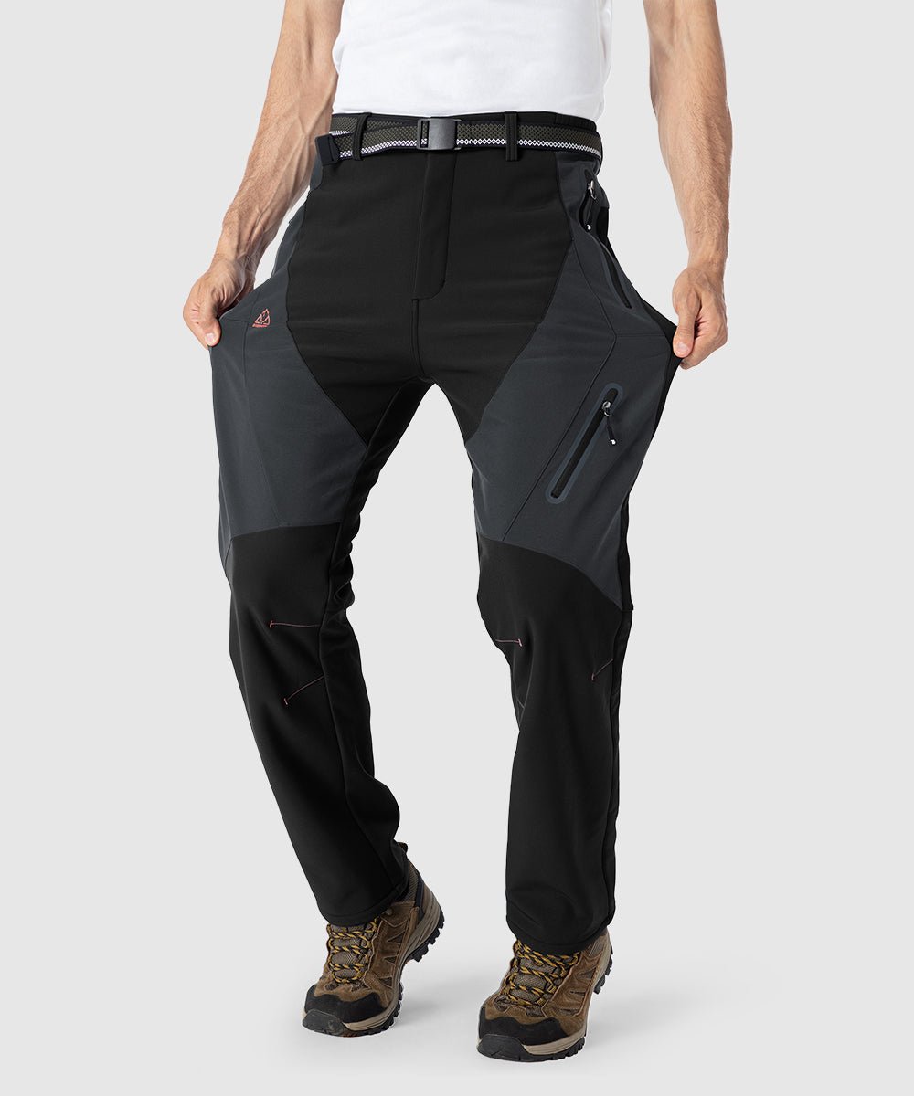 Men's Insulated Water Resistant Warm Fleece Lined Ski Pants - TBMPOY