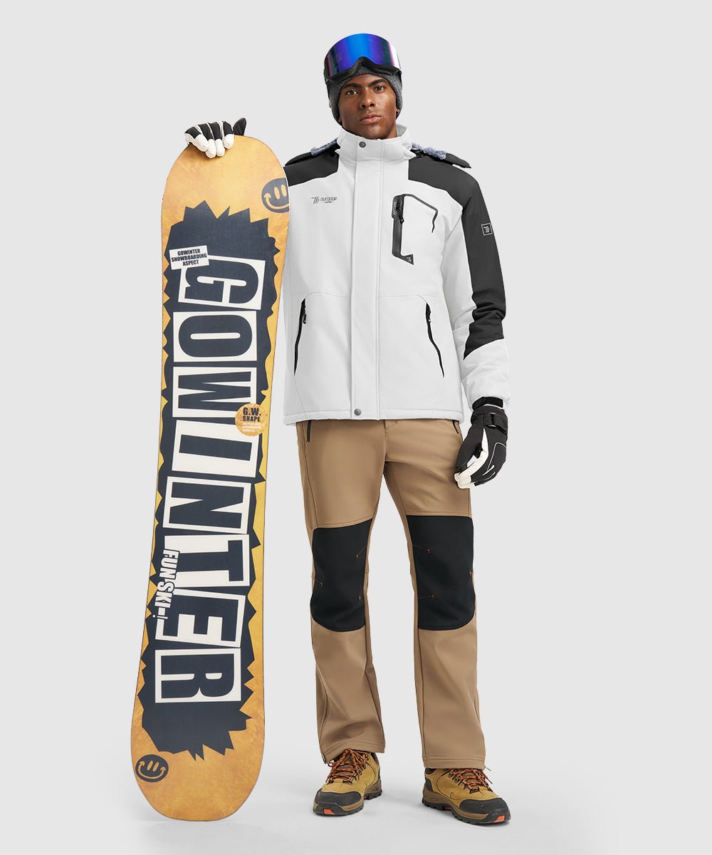 Men's Water Resistant Skiing Windbreaker Hooded Jacket - TBMPOY
