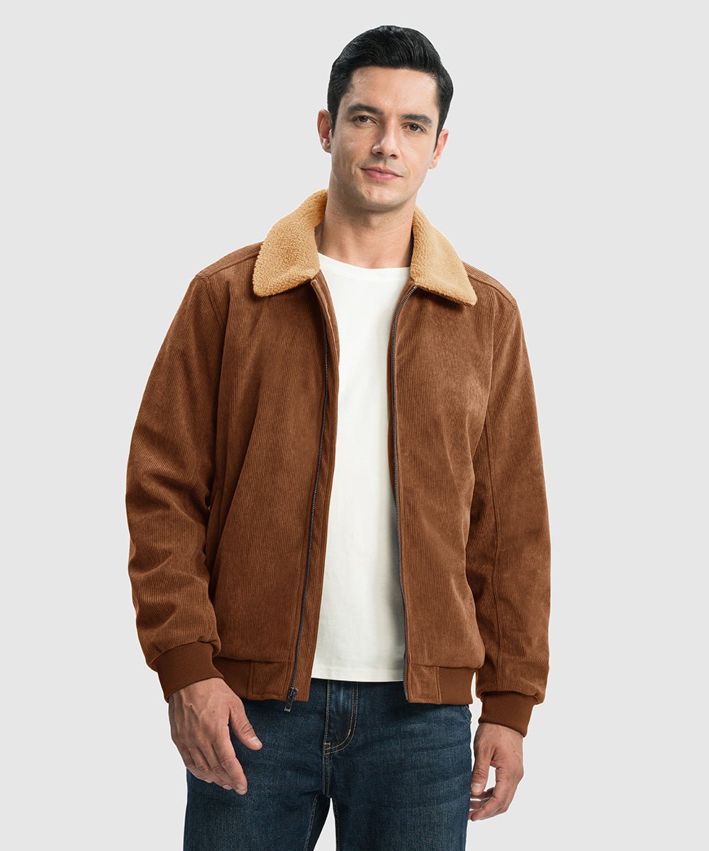 Men's Sherpa Lined Corduroy Trucker Jacket - TBMPOY