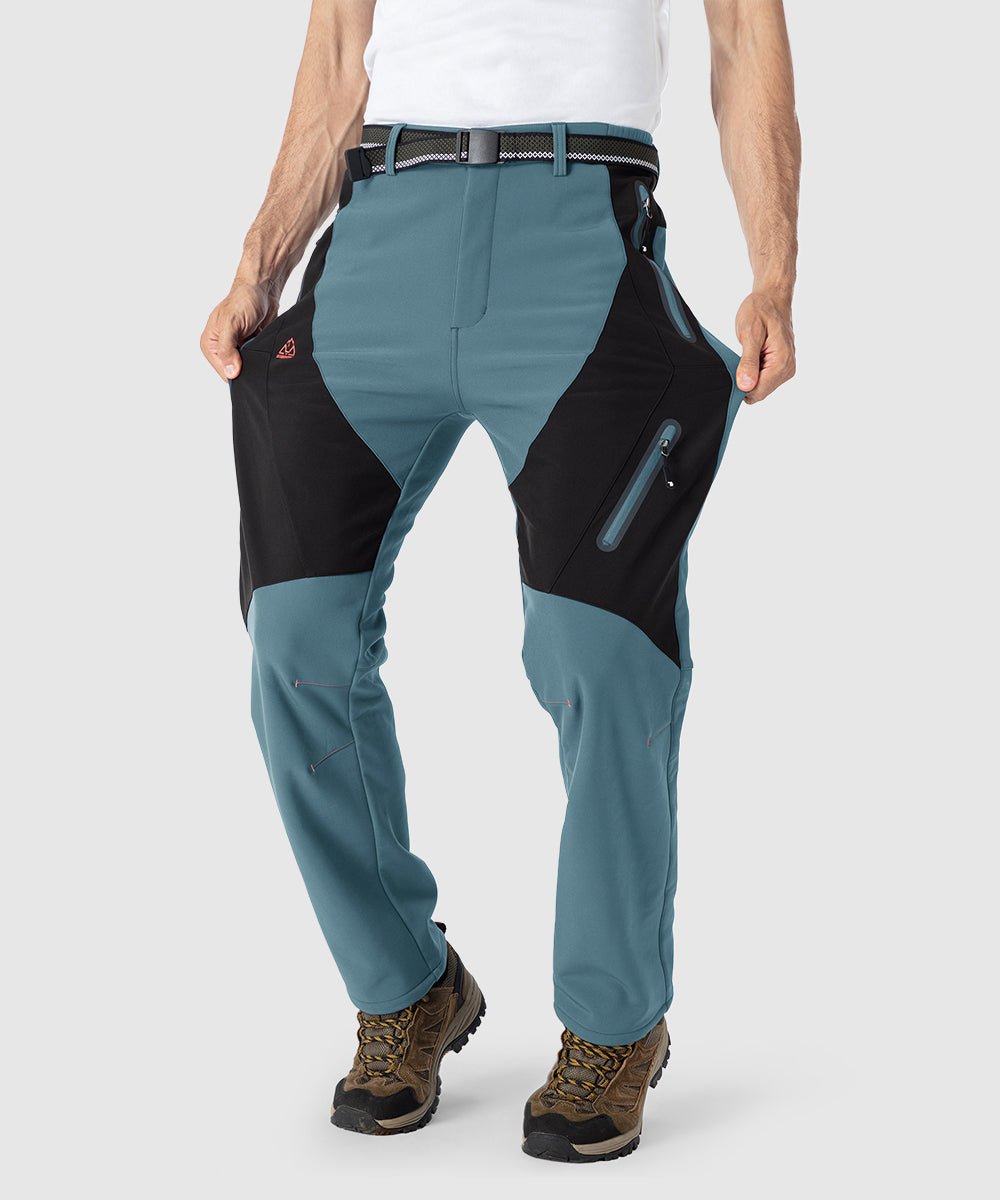Men's Insulated Water Resistant Warm Fleece Lined Ski Pants - TBMPOY