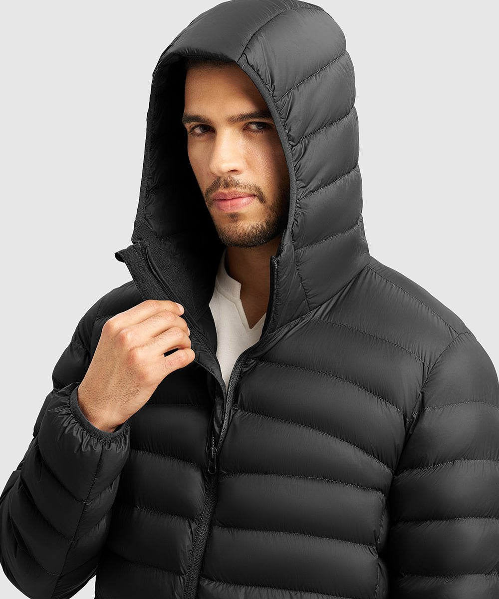 Men's Lightweight Puffer Hooded Jacket - TBMPOY