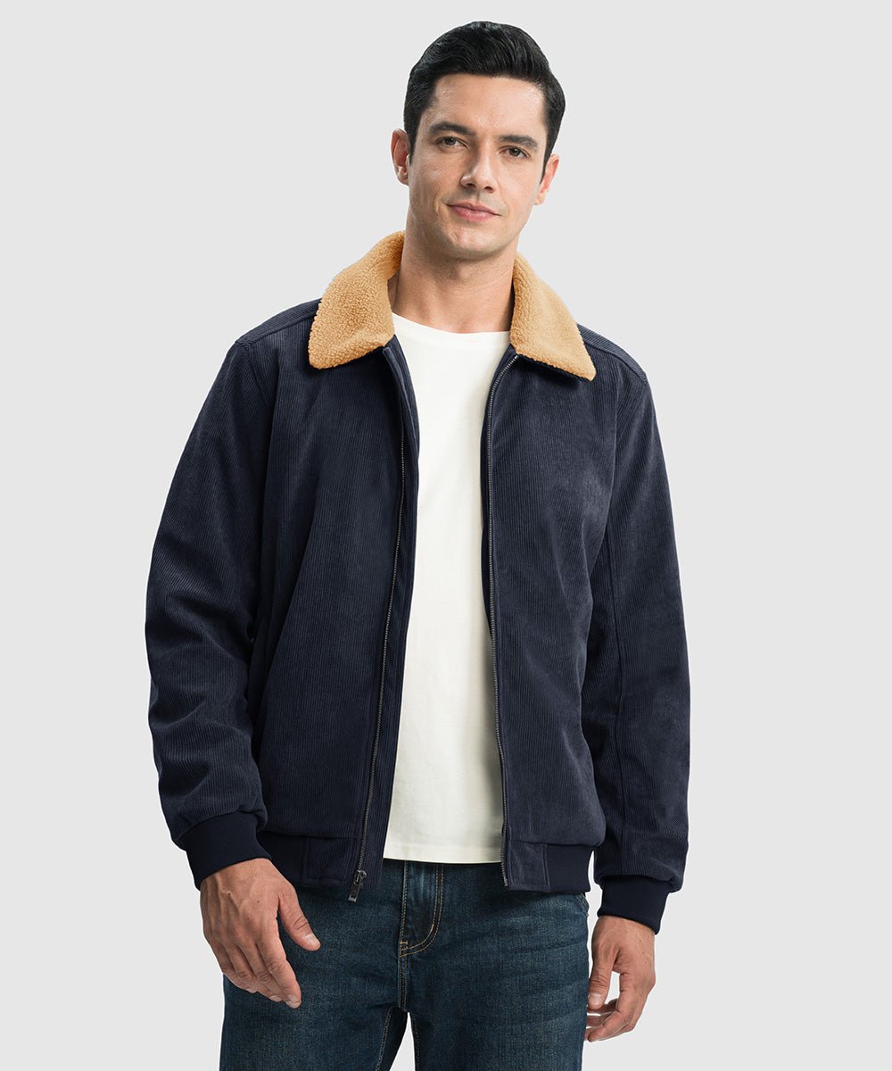 Men's Sherpa Lined Corduroy Trucker Jacket - TBMPOY