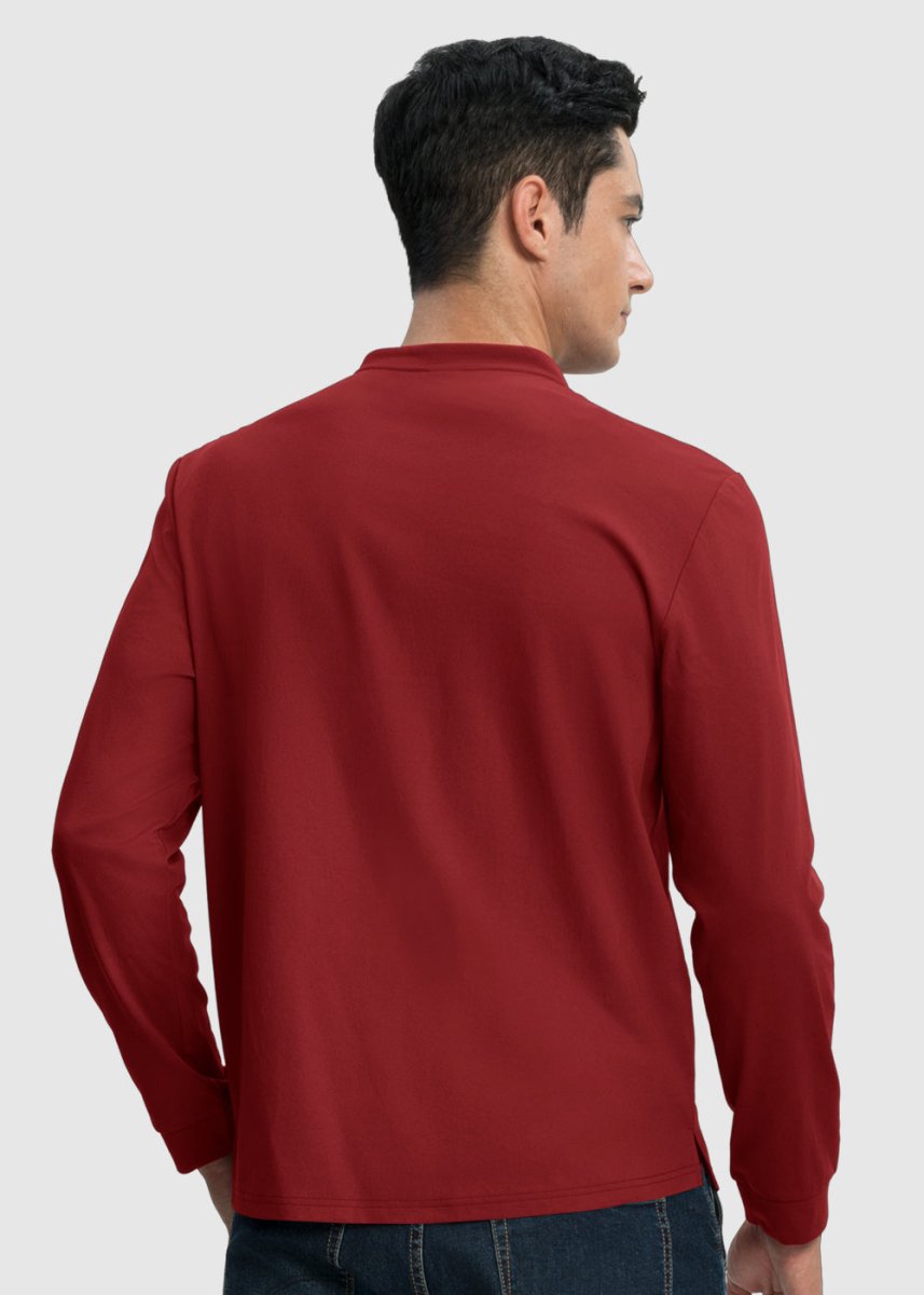 Men's Outdoor Work Slim Fit Basic Henley Shirt - TBMPOY