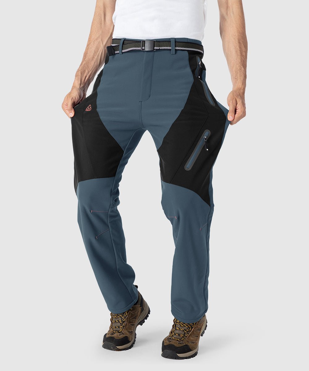 Men's Insulated Water Resistant Warm Fleece Lined Ski Pants - TBMPOY