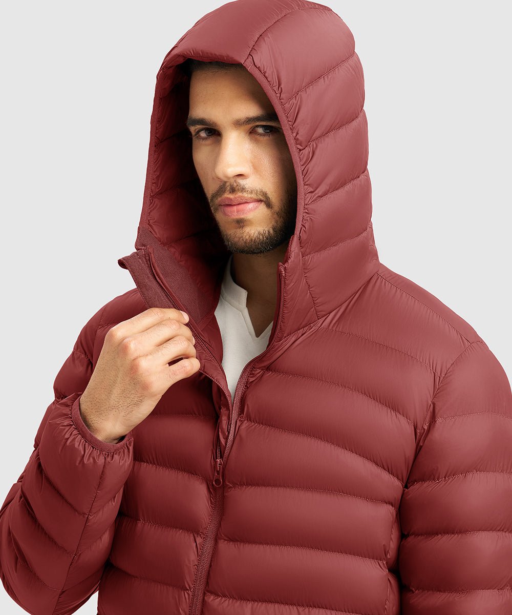 Men's Lightweight Puffer Hooded Jacket - TBMPOY