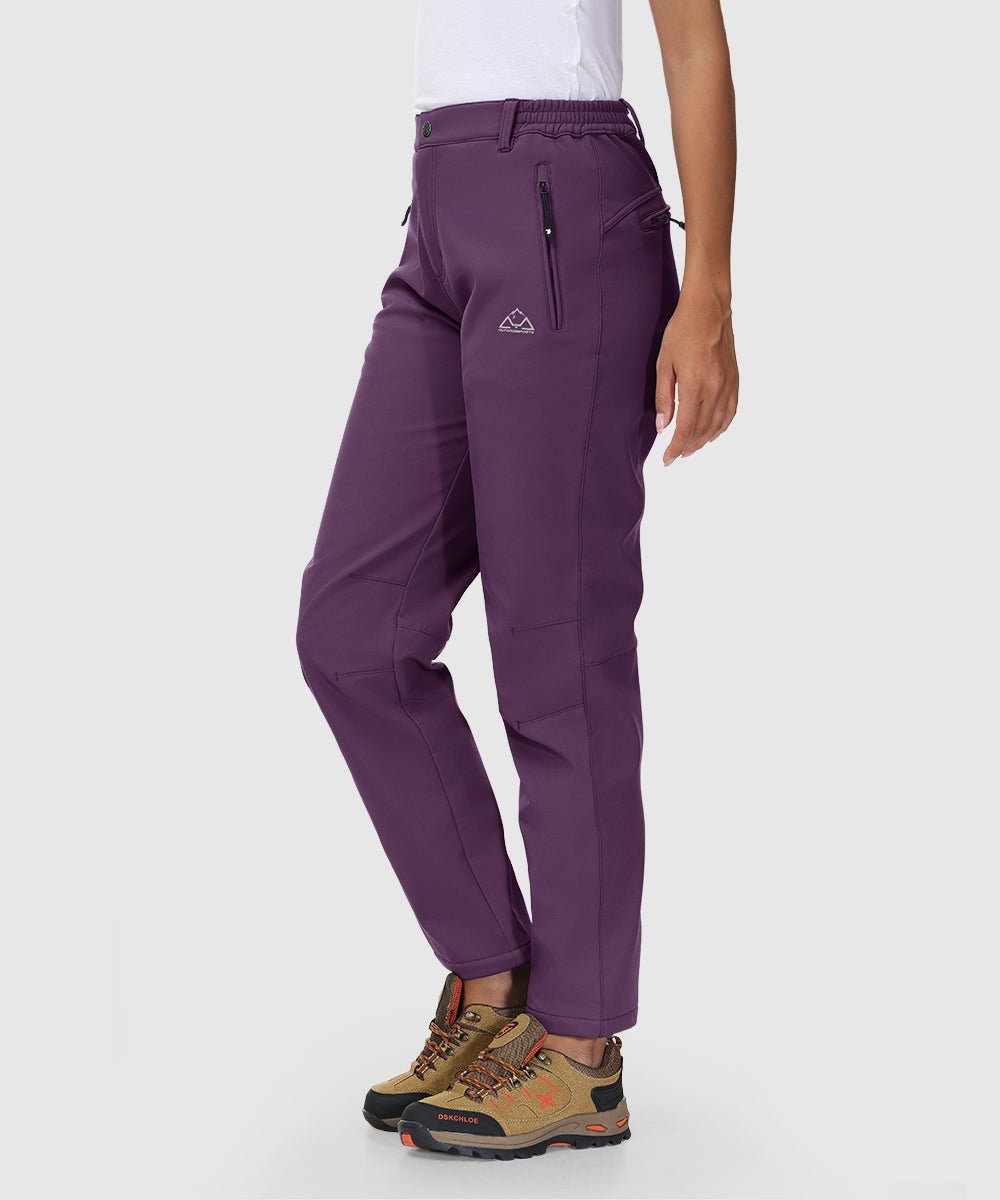 Women's Water Resistant Softshell Fleece Pants - TBMPOY